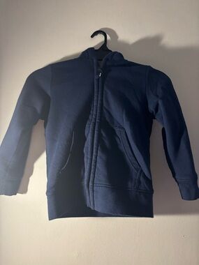 wonder nation Navy Zip-Up Puffer Hoodie for Kids